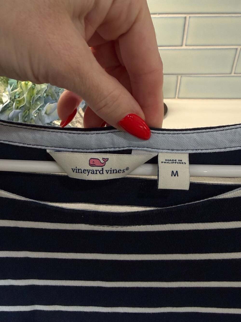 Vineyard Vines Striped Scalloped Hem Dress, timeless style Size M - Picture 3 of 4